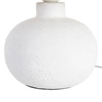 Olympe lampe de table ronde en céramique blanc abat-jour fibre de papier H28cm