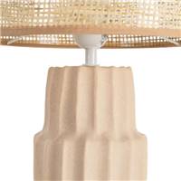 Surya lampe de table en céramique beige abat-jour fibre de papier