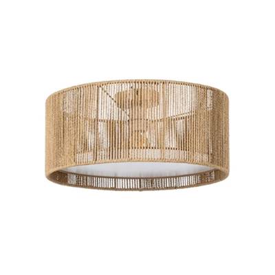 Trubb plafonnier en corde de papier et fond fumé blanc Ø40cm