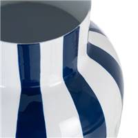 Zebri vase blanc à rayures bleues H30cm