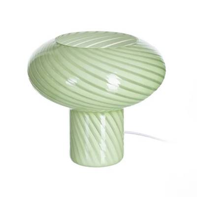 Salène lampe de table spirale en verre vert
