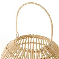 Buri grande lampe métal et osier naturel H31