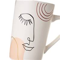 Visage lot de 4 tasses/mug céramique avec dessins