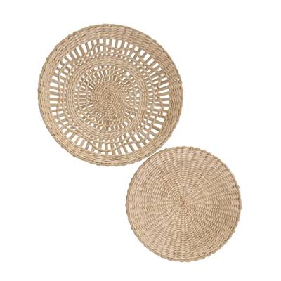 Bies lot de 2 assiettes décoratives fibres naturelles de jonc