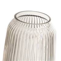 Bouteilla vase en verre transparent strié