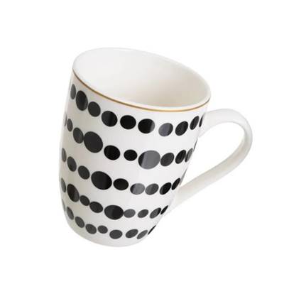 Solina mug noir et blanc motifs ronds