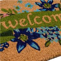 Welle tapis en fibre de coco WELCOME vert 60x40cm