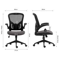 Marcos chaise de bureau en tissu gris et noir réglable à roulettes
