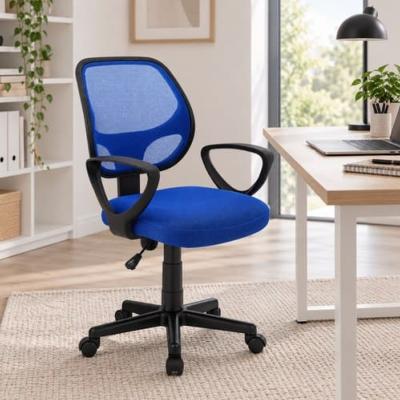 Hippa chaise de bureau classique bleu réglable à roulettes