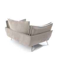 Laura fauteuil en velours beige foncé et pieds argentés