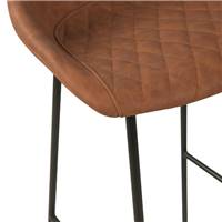 Olivia chaise de bar assise simili cuir camel pieds métal H75