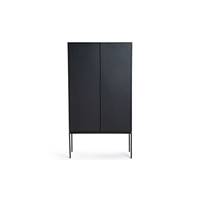 Cyril armoire 2 portes métal et cuir noir