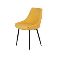 Bari chaise en tissu jaune moutarde