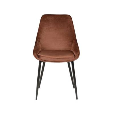 Bari chaise en velours marron