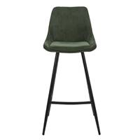 Bari chaise de bar velours côtelé vert sapin H74cm