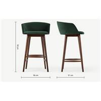 Lule tabouret de bar velours vert sapin