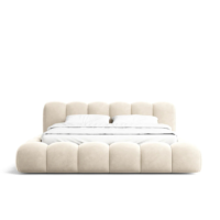 Cotton lit 160x200 avec rangement en velours crème