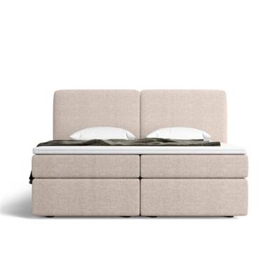 Bolabi lit boxspring 160x200 en tissu texturé beige