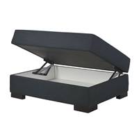 Coletta pouf en tissu gris avec rangement