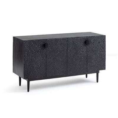 Thibaut buffet 4 portes sculptées manguier noir
