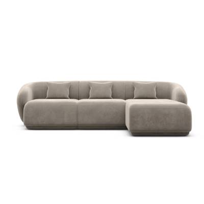 Taigano canapé d'angle droit en velours beige foncé