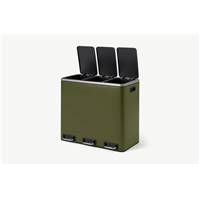 Colter poubelle tri sélectif 3 bacs vert forêt