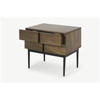 Rakara table de chevet châtaignier et noir