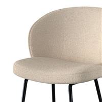 Esmée chaise de bar en tissu bouclé beige et pieds en métal noir H66