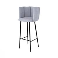 Rosy chaise de bar en tissu gris clair H75