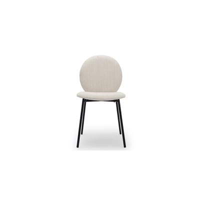 Roots chaise beige tendre et métal noir