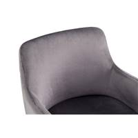Dakota fauteuil en velours et en métal gris anthracite