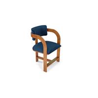 Many chaise bois de chêne et bleu nuit