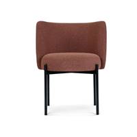 Gilo chaise en tissu terracotta blush et mtal noir