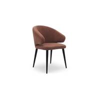 Bonse chaise velours terra di mattone et métal noir