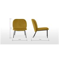 Fiasa fauteuil velours or vintage