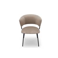 Dario chaise velours taupe et métal noir