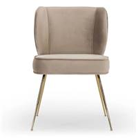 Valo chaise velours taupe et métal laiton