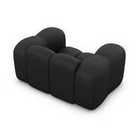 Cotton fauteuil 1 places en cuir noir