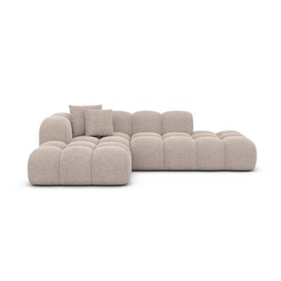 Cotton canapé salon angle gauche en tissu texturé beige