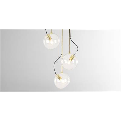 Gigi suspension laiton et verre transparent