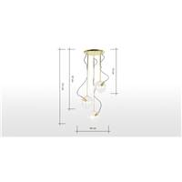 Gigi suspension laiton et verre transparent