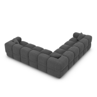 Scala canapé corner en tissu texturé gris anthracite