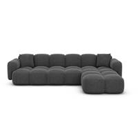 Scala canapé d'angle droit en tissu texturé gris anthracite