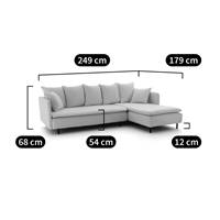 Louis canapé d'angle gauche en lin/viscose ocre