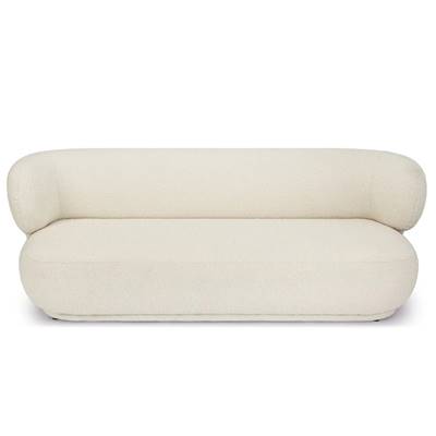 Havane canapé 3 places en tissu bouclé écru