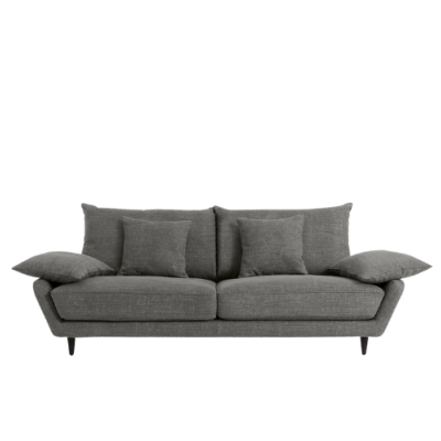 Coline canapé 3 places coton/lin gris anthracite