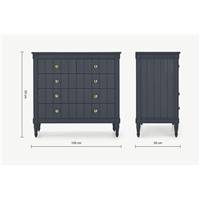 Bourbon commode bleu ardoise et laiton