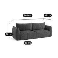 Picabi canapé 3 places convertible en tissu chenille écru