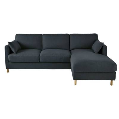 Cerea canapé d'angle droit gris anthracite