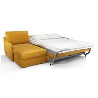 Louv canapé d'angle reversible convertible coton/lin jaune moutarde